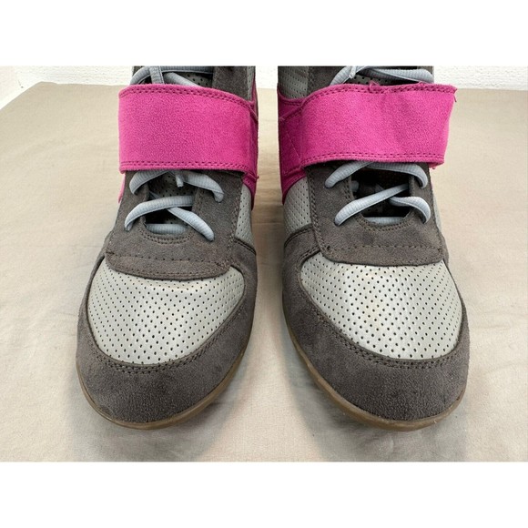 Lane Bryant Women's Ladies Shoes Gray pink Heal Sneakers. Size: 12 W - Picture 7 of 12